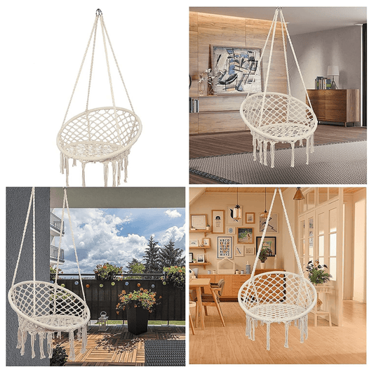 Silla Hamaca de Macramé - Relájate con Estilo y Comodidad | Resistente