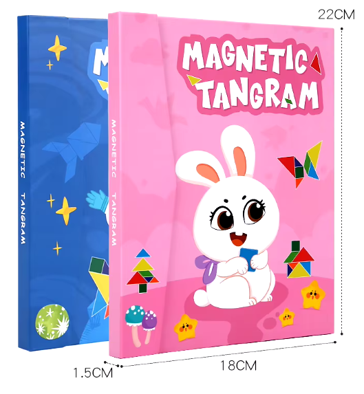 Juguete Montessori | Libro de Rompecabezas Tangram Magnético 🧩